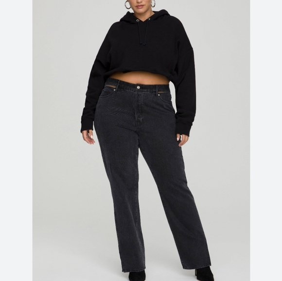 Good American Good Boy Slit Waistband Black Size 15 - Picture 2 of 16